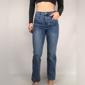 J. McLaughlin Emmie Straight Leg Jean Pleated Seams High Waist